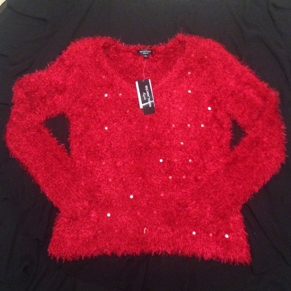 COPY - Fuzzy Red Sweater